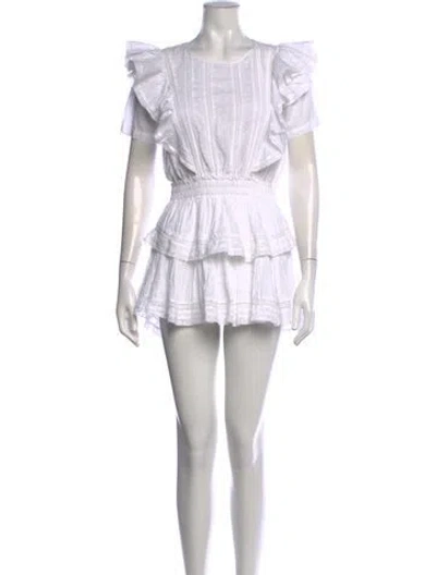 Pre-owned Loveshackfancy Floral Print Mini Dress W/ Tags In White