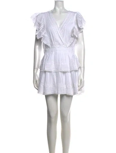 Pre-owned Loveshackfancy Floral Print Mini Dress W/ Tags In White
