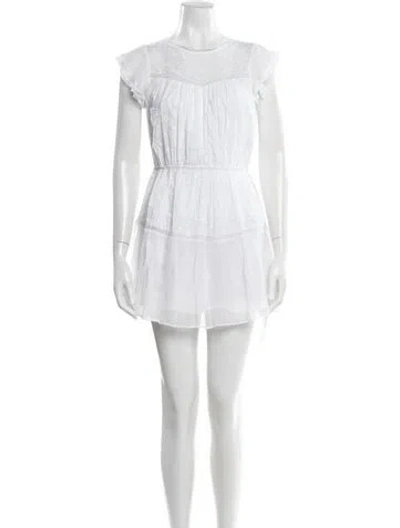 Pre-owned Loveshackfancy Floral Print Mini Dress In White