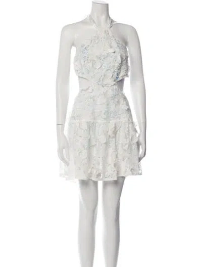 Pre-owned Loveshackfancy Floral Print Mini Dress In White