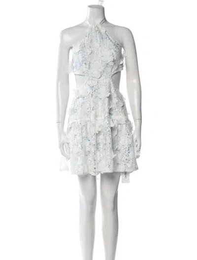 Pre-owned Loveshackfancy Floral Print Mini Dress In White