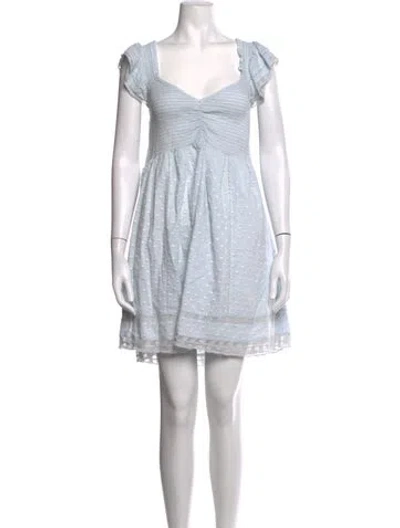Pre-owned Loveshackfancy Floral Print Mini Dress In White