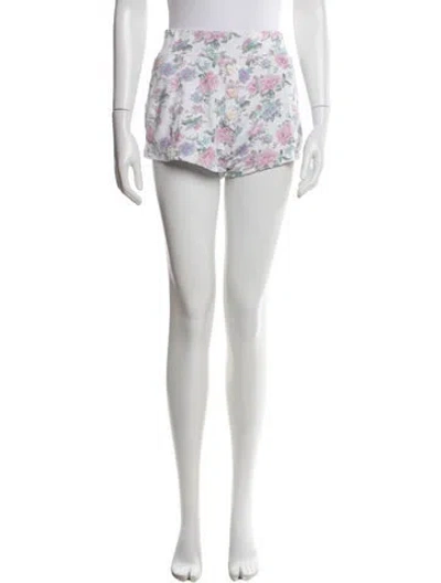 Pre-owned Loveshackfancy Floral Print Mini Shorts In Pink