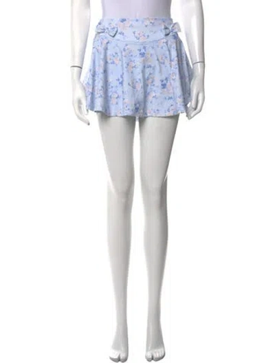Pre-owned Loveshackfancy Floral Print Mini Shorts In Pink