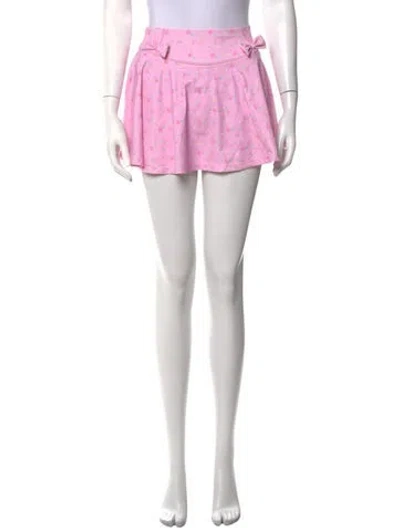 Pre-owned Loveshackfancy Floral Print Mini Shorts In Pink