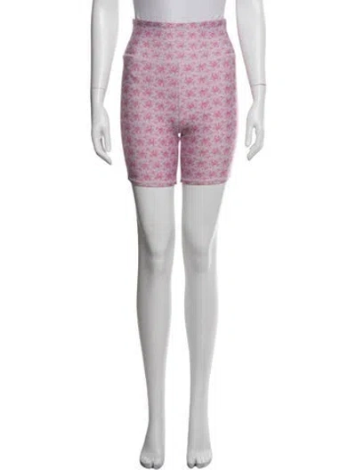 Pre-owned Loveshackfancy Floral Print Mini Shorts In Purple
