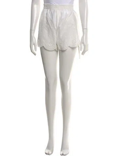 Pre-owned Loveshackfancy Floral Print Mini Shorts W/ Tags In White