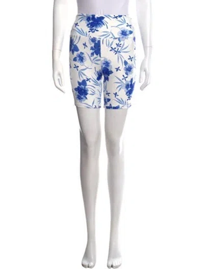 Pre-owned Loveshackfancy Floral Print Mini Shorts In White