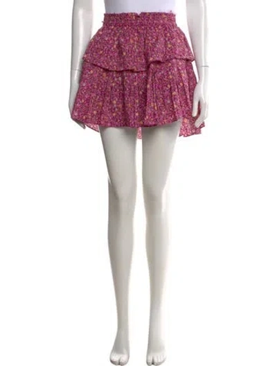 Pre-owned Loveshackfancy Floral Print Mini Skirt