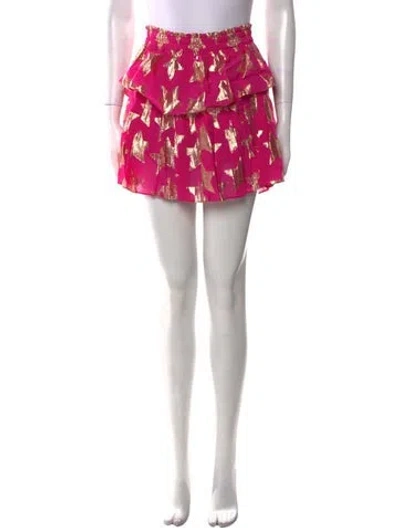 Pre-owned Loveshackfancy Floral Print Mini Skirt