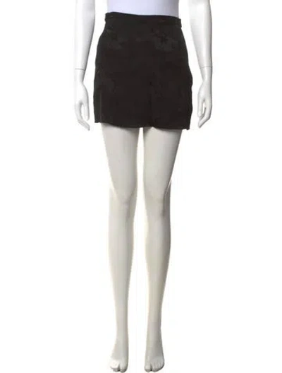 Pre-owned Loveshackfancy Floral Print Mini Skirt In Black