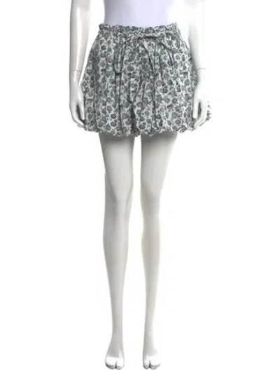 Pre-owned Loveshackfancy Floral Print Mini Skirt In Gray