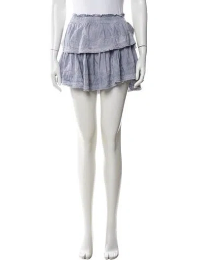 Pre-owned Loveshackfancy Floral Print Mini Skirt In Gray