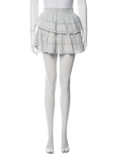 Pre-owned Loveshackfancy Floral Print Mini Skirt In Grey