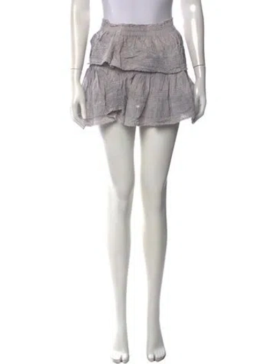 Pre-owned Loveshackfancy Floral Print Mini Skirt In Grey