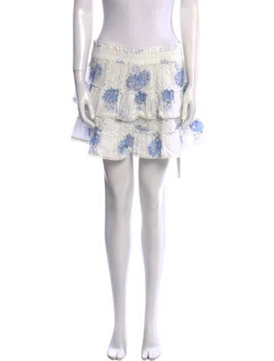 Pre-owned Loveshackfancy Floral Print Mini Skirt In Multi