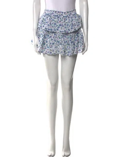 Pre-owned Loveshackfancy Floral Print Mini Skirt In Multi
