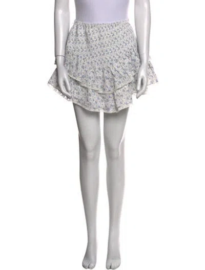 Pre-owned Loveshackfancy Floral Print Mini Skirt In Multi