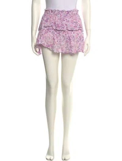 Pre-owned Loveshackfancy Floral Print Mini Skirt In Multi