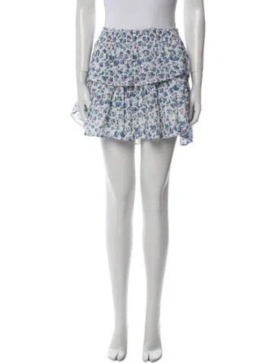Pre-owned Loveshackfancy Floral Print Mini Skirt In Multi