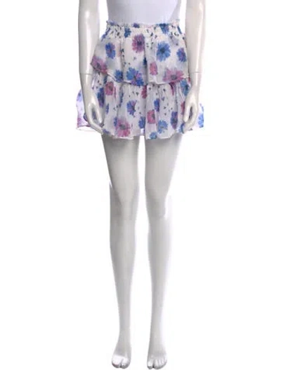 Pre-owned Loveshackfancy Floral Print Mini Skirt In Multi