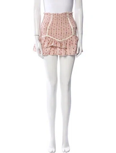 Pre-owned Loveshackfancy Floral Print Mini Skirt In Multi