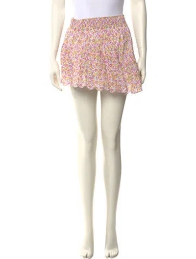Pre-owned Loveshackfancy Floral Print Mini Skirt In Multi