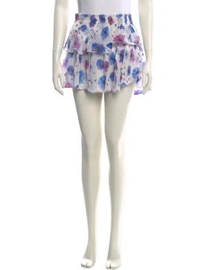 Pre-owned Loveshackfancy Floral Print Mini Skirt In Multi