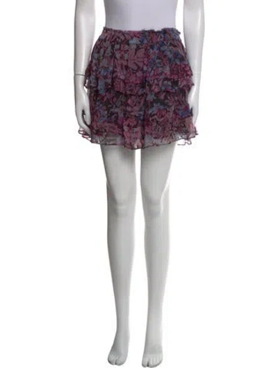 Pre-owned Loveshackfancy Floral Print Mini Skirt In Multi