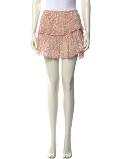 Pre-owned Loveshackfancy Floral Print Mini Skirt In Multi