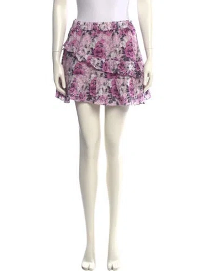 Pre-owned Loveshackfancy Floral Print Mini Skirt In Multi