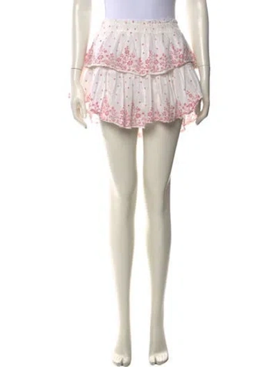 Pre-owned Loveshackfancy Floral Print Mini Skirt In Multi