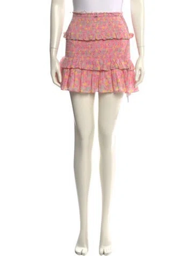 Pre-owned Loveshackfancy Floral Print Mini Skirt In Multi
