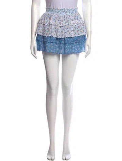 Pre-owned Loveshackfancy Floral Print Mini Skirt In Multi
