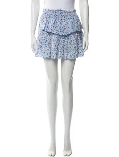 Pre-owned Loveshackfancy Floral Print Mini Skirt In Multi