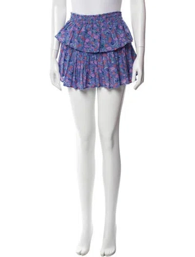 Pre-owned Loveshackfancy Floral Print Mini Skirt In Multi