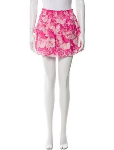 Pre-owned Loveshackfancy Floral Print Mini Skirt In Multi