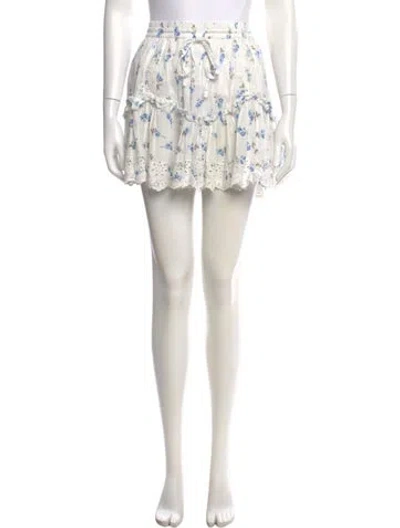 Pre-owned Loveshackfancy Floral Print Mini Skirt In Multi