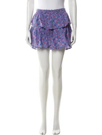 Pre-owned Loveshackfancy Floral Print Mini Skirt In Multi
