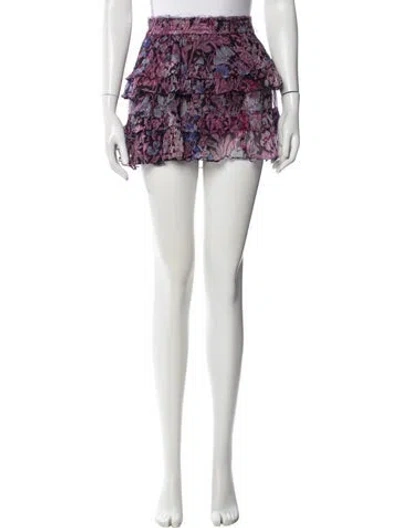 Pre-owned Loveshackfancy Floral Print Mini Skirt In Multi