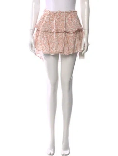 Pre-owned Loveshackfancy Floral Print Mini Skirt In Multi