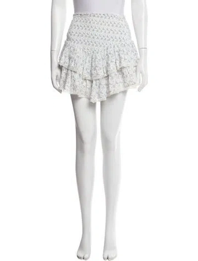 Pre-owned Loveshackfancy Floral Print Mini Skirt In Multi