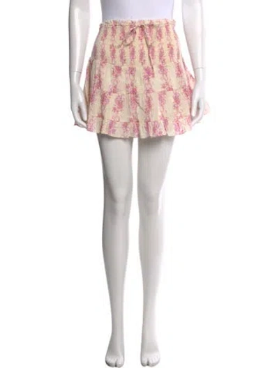 Pre-owned Loveshackfancy Floral Print Mini Skirt In Multi