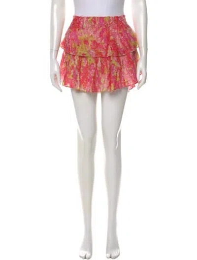 Pre-owned Loveshackfancy Floral Print Mini Skirt In Multi
