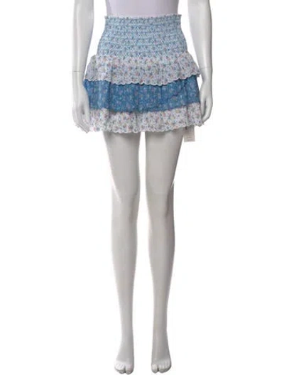 Pre-owned Loveshackfancy Floral Print Mini Skirt In Multi