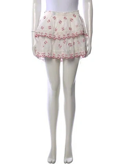Pre-owned Loveshackfancy Floral Print Mini Skirt In Multi