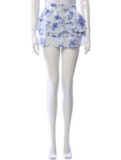 Pre-owned Loveshackfancy Floral Print Mini Skirt In Multi