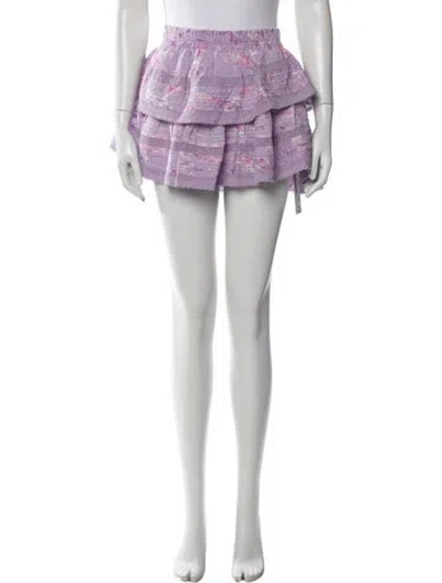 Pre-owned Loveshackfancy Floral Print Mini Skirt In Multi