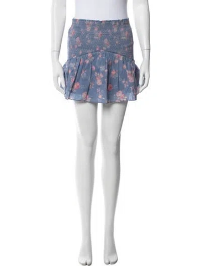 Pre-owned Loveshackfancy Floral Print Mini Skirt In Multi