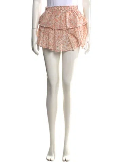 Pre-owned Loveshackfancy Floral Print Mini Skirt In Multi